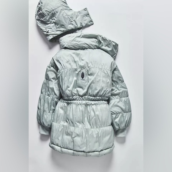 FREE PEOPLE NWT Like A Dream Long Reversible Puffer Jacket in Smoked Sage L - Picture 2 of 15